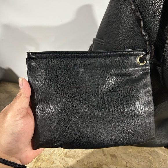 XL Black Tote Bag With Small Coin Purse Attached - Picture 3 of 16